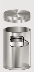 Glaro Flat Top Satin Aluminum Trash Receptacles