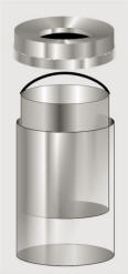 Glaro Funnel Top Satin Aluminum Trash Receptacles