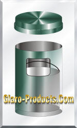 glaro flat top waste receptacle