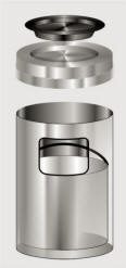 Glaro Ash Tray Top Satin Aluminum Trash Receptacles