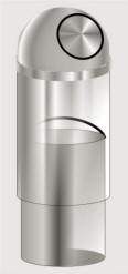 Glaro Dome Top Satin Aluminum Trash Receptacles