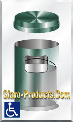 glaro flat top waste receptacle