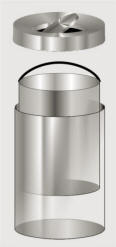 Glaro Action Top Satin Aluminum Trash Receptacles