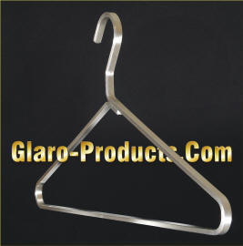 Glaro Heavy Duty Coat Hanger 1600SA - Open Hook - Satin Aluminum - Set of 24