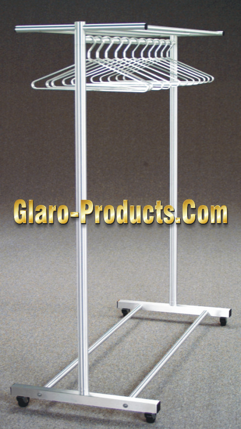 Glaro Heavy Duty Coat Hanger 1600SA - Open Hook - Satin Aluminum - Set of 24