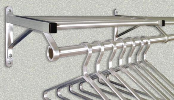 Glaro Heavy Duty Coat Hanger 1600SA - Open Hook - Satin Aluminum - Set of 24